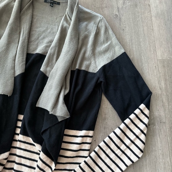 💐Spring Sale💐 Staccato Black & Cream‎ Striped Cardigan Sweater - Picture 2 of 5
